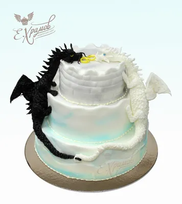 Торт с Драконом | Торт с драконом, Зимние торты, Большие торты