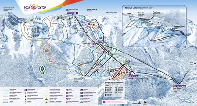 Трассы в горнолыжном курорте Красная Поляна