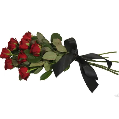 Траурный букет из красных роз — Kievflower - Доставка цветов