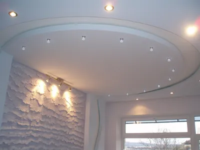 Многоуровневый потолок из гипсокартона с подсветкой - 60 фото