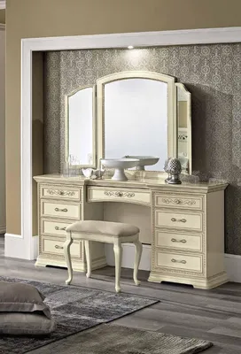 Зеркало трельяж Натали для туалетного столика белый глянец - купить в  официальном магазине Эра мебель