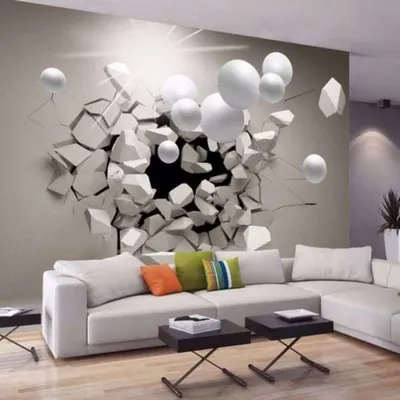 Фотообои 3Д шары в коридоре купить на стену • Эко Обои