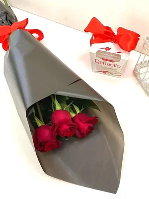 Букет из 3 роз (50 см)