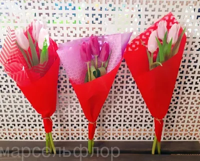 Букет Три тюльпана - Цветочный 24