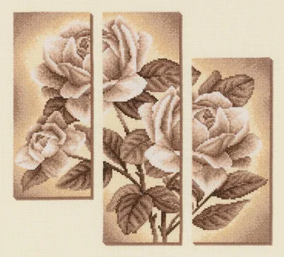Картина Триптих Цветок Ручная Работа (qp6-d5-005) | Brille