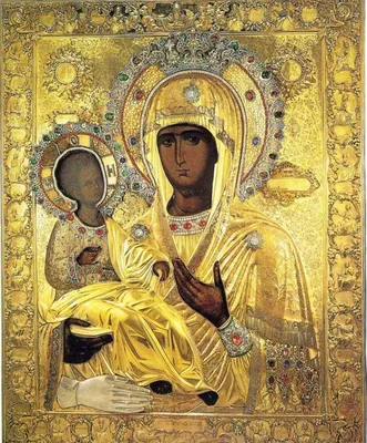 Икона Божией Матери Троеручица из янтаря - Картины из янтаря от  производителя ТМ Янтарь Полесья