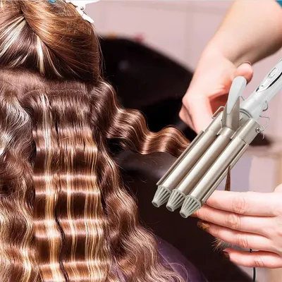 Тройная плойка щипцы для завивки волос Hair Waver 3 Barrel Curling Wand i,  стайлер для волос тройной (ID#1435020778), цена: 375 ₴, купить на Prom.ua