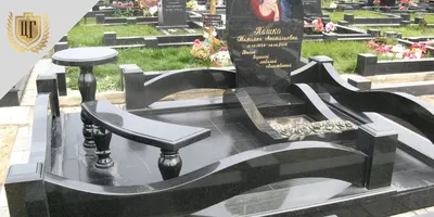Купить памятник крест Владимир из черного гранита с установкой на могилу.