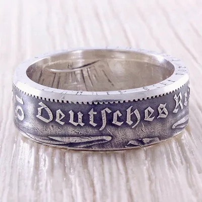 Серебряное кольцо из монеты (Третий Рейх) Кирха в магазине «Кольца из Монет  Real Rings» на Ламбада-маркете