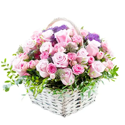 Цветы в корзине №2 доставка в Уфе | «МосРозаОпт»