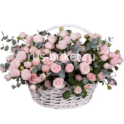 Цветы в корзине «Розовые грёзы»🌺 | Купить с доставкой в Киеве | Лучшая цена