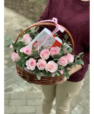 Цветы в корзинке \"Зефир\" в Пензе - Купить с доставкой от 2890 руб. |  Интернет-магазин «Люблю цветы»