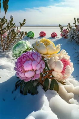 Магия зимнего сада: фото цветов на снегу для скачивания