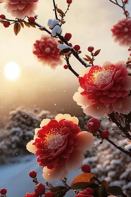 Фееричный пейзаж: красивые фотографии снега и цветов