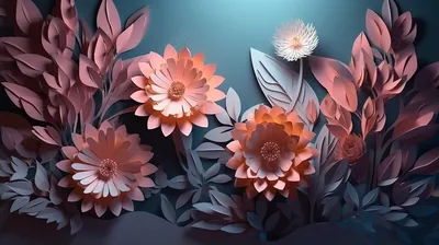 3d vivid neon paper flowers design, floral heart shape, Valentine`s day  concept, festive clip art, botanical background. 3d ren… | Paper flowers,  Floral, Flower art