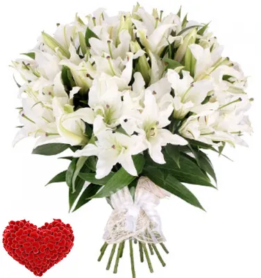 15 белых лилий в корзине за 12 090 руб. | Бесплатная доставка цветов по  Москве
