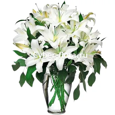 Сахарные цветы Ветка БЕЛЫЕ ЛИЛИИ 1 шт - купить по доступной цене