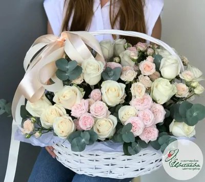 Букет 8 марта» с гипсофилами и тюльпанами - купить во Владикавказе за 5 210  руб