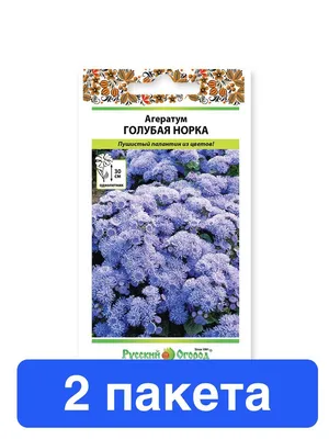 Цветы Агератум Голубая норка (0,1г) - купить по выгодным ценам в Москве и с  доставкой по России