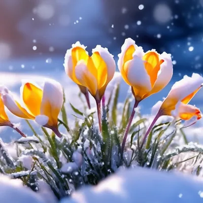 Фото цветов в снегу: нежность и хрупкость природы