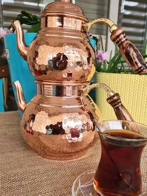 Медный чайник с деревянной ручкой, набор для заварки чая, традиционный  турецкий османский стиль, грелка для чая, балкон, удовольствие, барбекю на  открытом воздухе | AliExpress