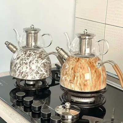 Набор турецких чайников 1.9л медные никелированные Турецкий чайник с  заварником, Двойной чайник (ID#1946615451), цена: 5728.50 ₴, купить на  Prom.ua