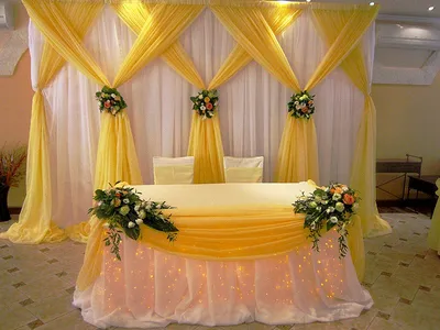 Свадебное оформление фона и стола молодожёнов - Артмикс Декор