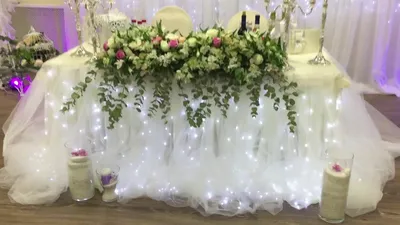 Оформление свадебного стола жениха и невесты в Москве — декор стола  молодоженов и гостей от мастерской Fleur Artdan