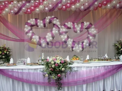 Оформление свадьбы воздушными шарами в Москве | Узнать цены на украшение  зала на свадьбу