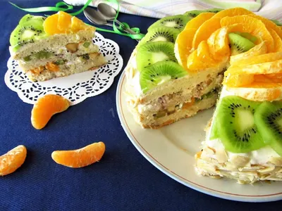 Фото торта с фруктами для использования в кулинарии