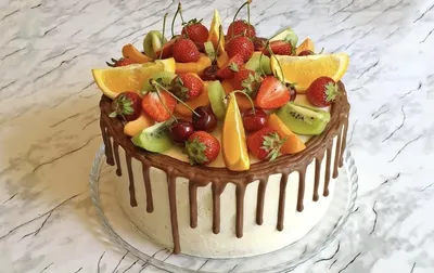 Картинка торта с фруктами в кулинарных целях
