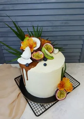 Картинка торта с фруктами для оформления праздника