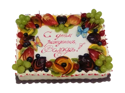 Фото торта с фруктами в качестве фонового изображения