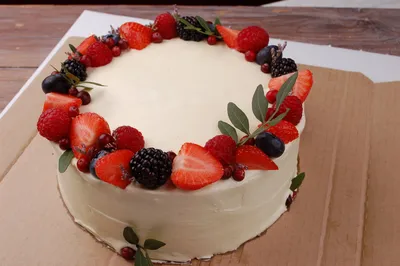 Картинка торта с фруктами для дизайна праздника