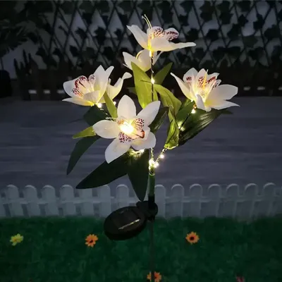 ᐉ Латексная орхидея VIP в белом керамическом кашпо на одну ветку Белый  (ОКГ01040103)