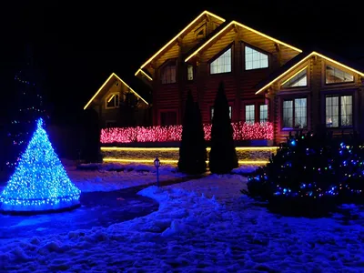 Фасадная подсветка дома.