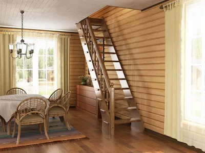 Лестница в деревянном доме: варианты и образцы лестниц внутри частного дома  из дерева