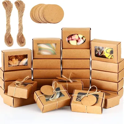 Упаковочные коробки, мини-коробки из крафт-бумаги с окном, коробки для мыла  для домашнего мыла, подарочная упаковочная коробка для конфет, шоколада |  AliExpress