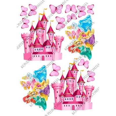 Съедобная Вафельная сахарная картинка на торт Принцессы Disney 016.  Вафельная, Сахарная бумага, Для меренги, Шокотрансферная бумага.