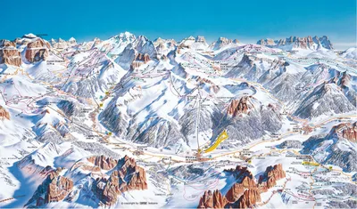 Валь-ди-Фасса (Val di Fassa) - горнолыжный курорт Италии. Каталог  горнолыжных курортов: снег и погода, карты, склоны, цены, отзывы - Skigu.ru