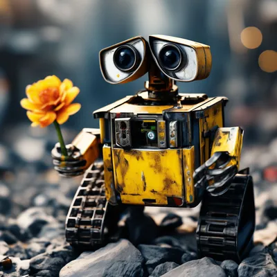 Валл-и, wall-e, robot, в руках …» — создано в Шедевруме