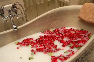 Девушка в ванне с лепестками розы Ванна здоровья с розами Стоковое  Изображение - изображение насчитывающей сторона, лепесток: 115239853
