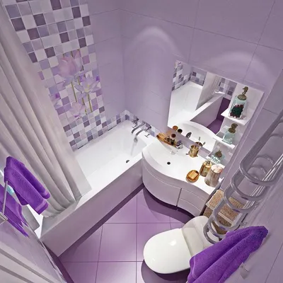 Ванная комната в фиолетово-сиреневых тонах: дизайн с фото