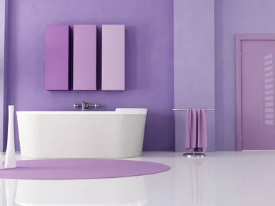 Сиреневая лавандовая ванная комната …» — создано в Шедевруме
