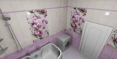 Сиреневая ванная комната - 52 фото