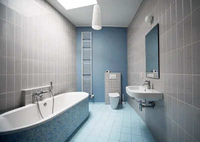 Ванные комнаты с крашеными стенами (56 фото)