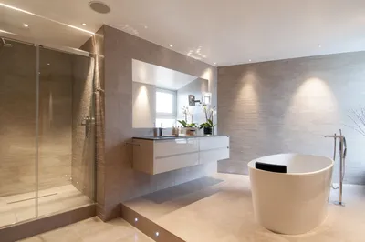 Дизайн ванной комнаты с крашеными стенами - 78 фото