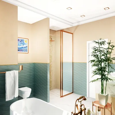 Ванная комната стены под покраску в интерьере (40 фото) - красивые картинки  и HD фото