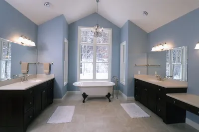 Ванная комната с покрашенными стенами - 31 фото