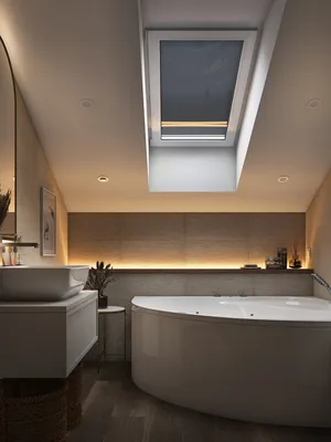 Ванная комната на мансарде дома
